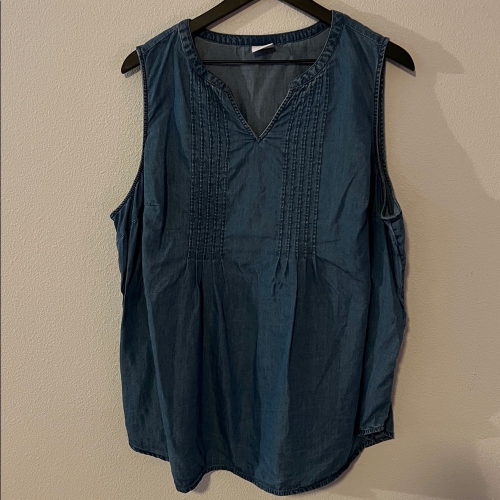 Sleeveless Blue Denim Top 90s